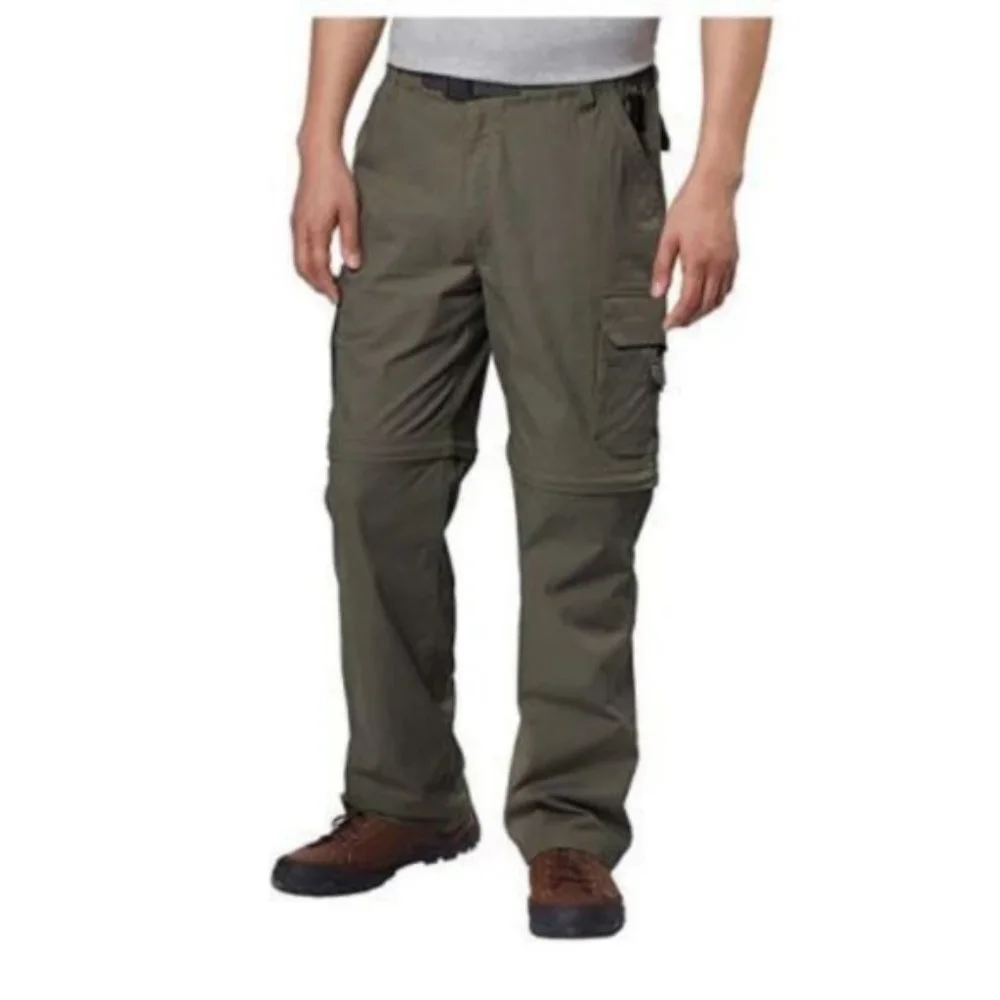 BC Clothing Mens Convertible Lightweight Comfort Stretch Cargo Khaki Green Pants